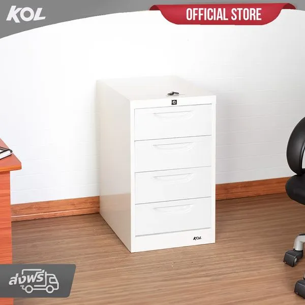 KOL 4-Drawer Filing Cabinet for Documents and Equipment with Automatic Locking Key