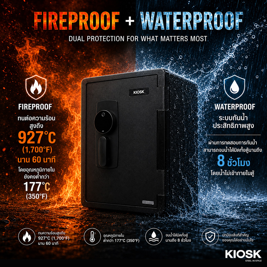 KIOSK SA-2096LBT Biometric Fire & Waterproof Safe