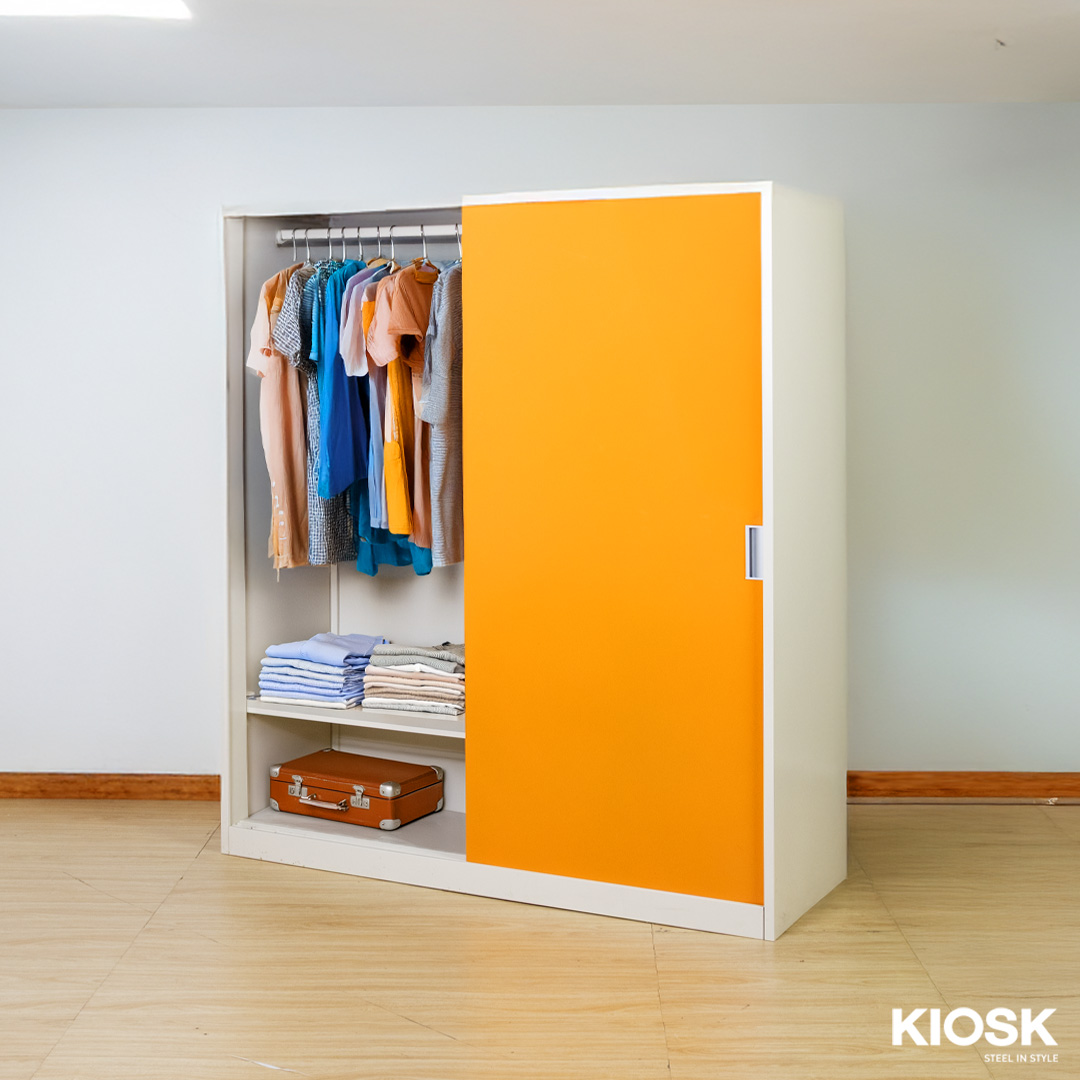KIOSK SDS-160K Sliding Door Steel Wardrobe 160 cm with Rail