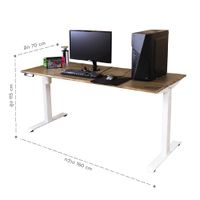 Electric Adjustable Desk with Acasia Wood Top and Socket 160 cm.-2