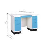 Meja Kerja Dua Pedestal dengan Panjang 135cm-4