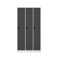 KOL 3-Door Locker Cabinet with 1 Clothes Hanging Rod, 2 Shelves, and Individual Door Locks-5