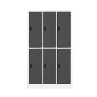 KOL 6-Door Locker Cabinet with 1 Clothes Hanging Rod, 1 Shelves, and Individual Door Locks-4