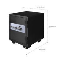 Fire-resistant Safe with Combination Lock and Key, 92kgs -3