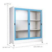 Sliding glass door cabinet with base-6