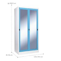 Lemari Pakaian dengan Pintu Geser Kaca Cermin-8
