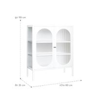 Sleek Medium-Sized 3-Tier Display Cabinet with 3-Sided Curved Wave Glass and 20 cm High Legs-8