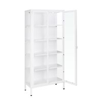 Sleek 5-Tier Tall Display Cabinet with 3-Sided Clear Glass-7