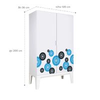  Lemari Pakaian Pintu Geser dengan Pola Bergambar-8