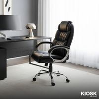 Executive PU Leather Chair with Padded Armrests-2