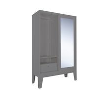 Lemari Pakaian Pintu Geser (1 Cermin dan Kaki) - BRIM-5