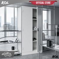 KOL 2-Door Cabinet with Recessed Handles, Adjustable Shelves, and Lock