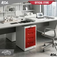 KOL 4-Drawer Filing Cabinet for Documents and Equipment with Automatic Locking Key