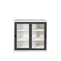 KOL 3-Foot  Sliding Glass Cabinet with 3 Adjustable Shelves and Lock-5