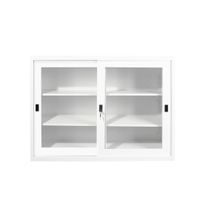 KOL 4-Foot  Sliding Glass Cabinet with 3 Adjustable Shelves and Lock-3