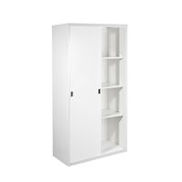 KOL  Solid Sliding Cupboard with 3 Adjustable Shelves and Lock-2