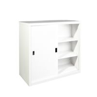 KOL 3-Foot Solid Sliding Cabinet with 3 Adjustable Shelves and Lock-2