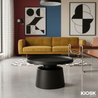 โต๊ะกลาง โต๊ะกลางโซฟา โต๊ะกาแฟ รุ่น LUMO ทรงกลม70 cm*สูง43 cm เหล็กขึ้นรูปหนา 1 มม.