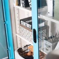 2 glass door book cabinet-9
